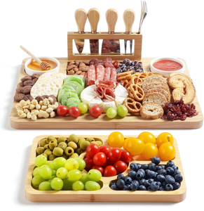 Bamboo Charcuterie Boards and Knife Set