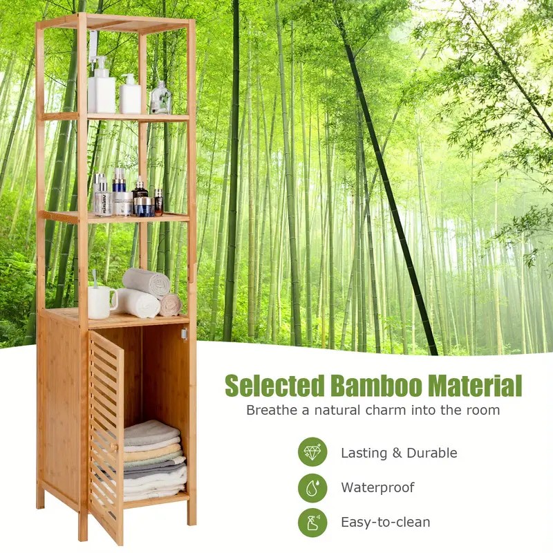 4-Tiers Bamboo Bathroom Storage