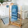 Bamboo 3-layer Vertical Towel Rack with Rack