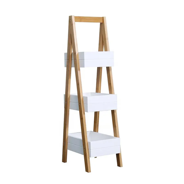 Popular 3-tier Wooden Shelf Rack Storage Bathroom Corner Shelf