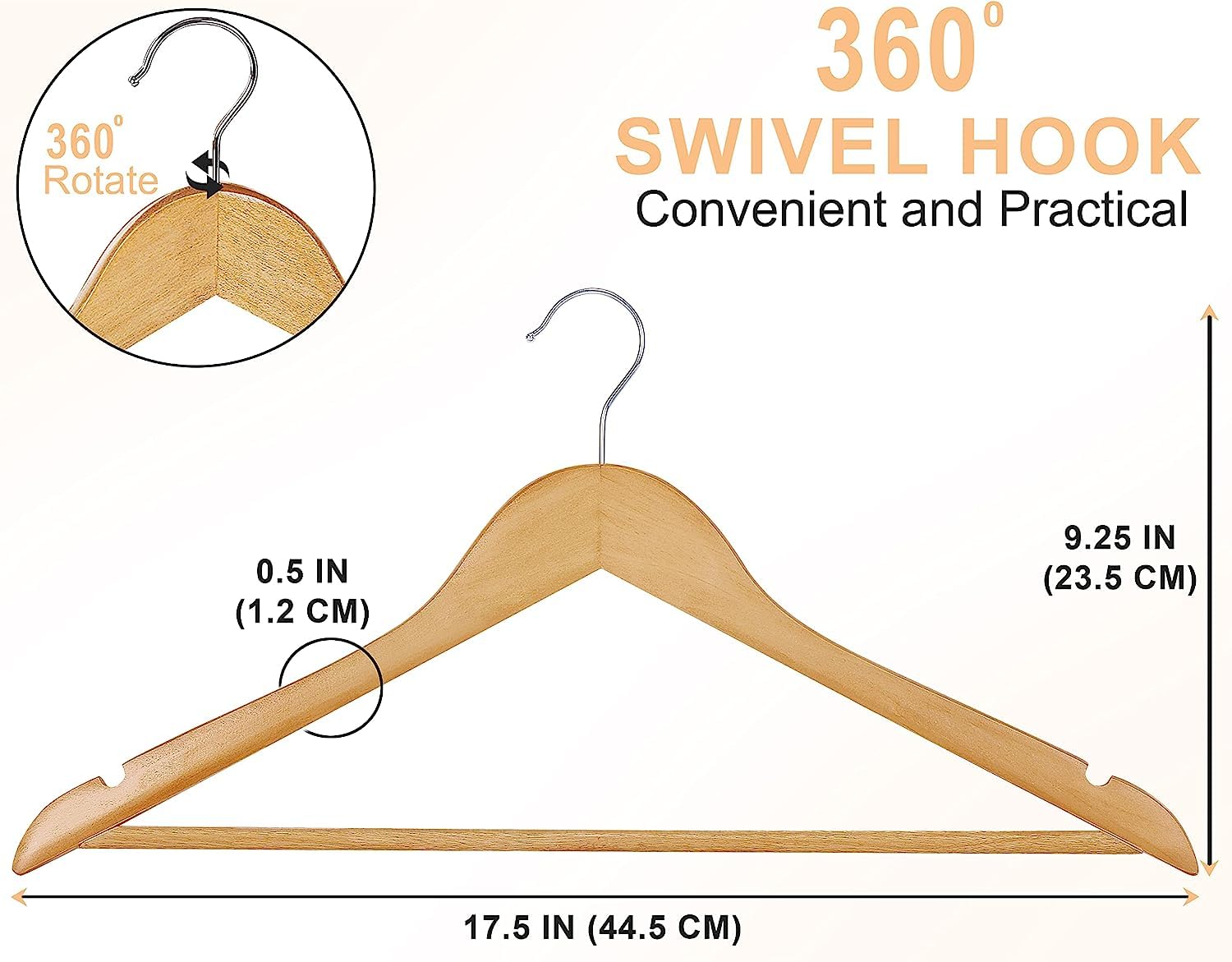 Bamboo Wood Coat Hanger