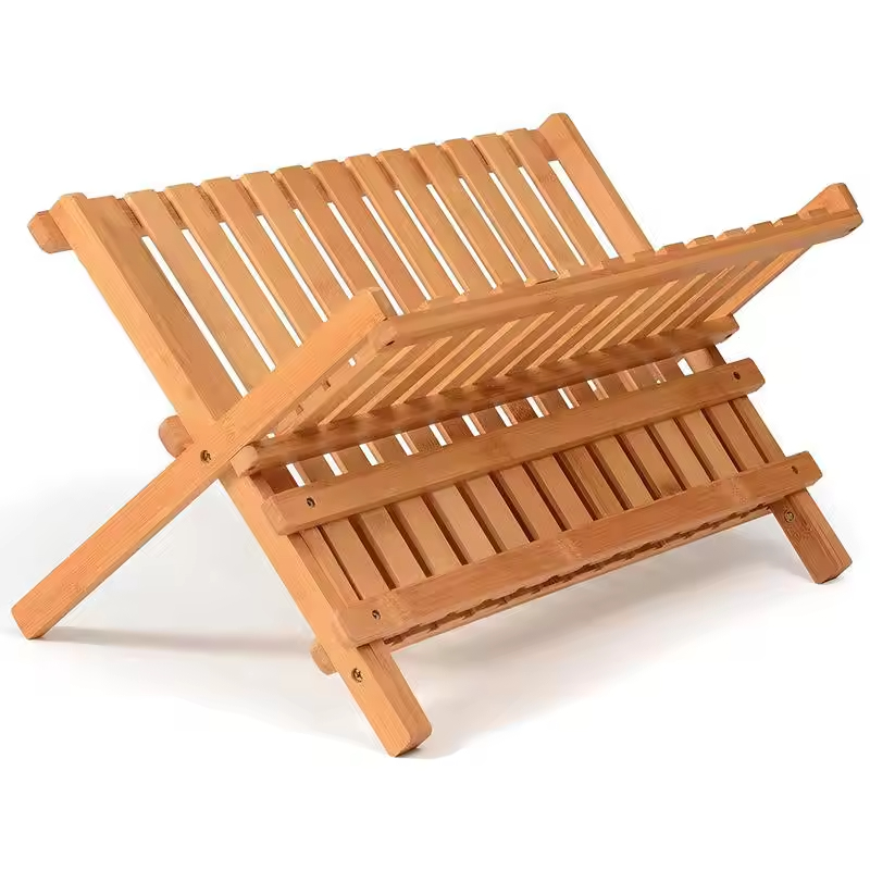 Bamboo Folding Kitchen Dish Drying Rack