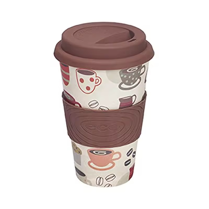 Custom Made Eco-friendly Reusable Biodegradable Bamboo FIber Coffee Mugs Cups
