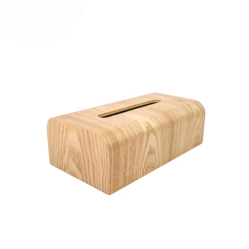Promotion Cheap Bent Wooden Box Beech Wood Dispenser Tissue Box Wooden Concise Napkin Holder for Restaurant