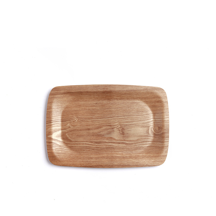 Factory Outlet High Quality Stackable Tableware Rectangle Willow Wooden Serving Tray for Buffet Dinner Dinnerware