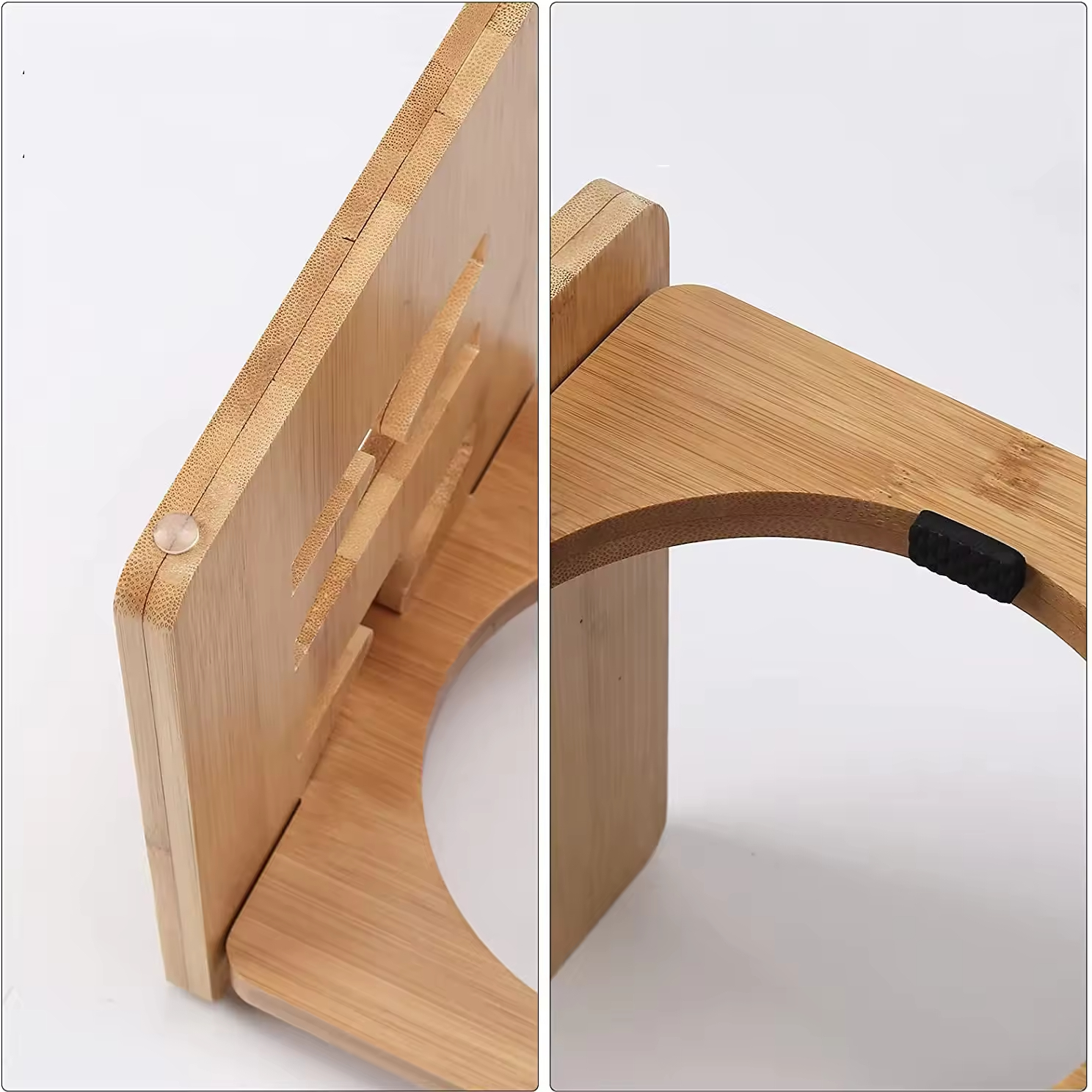 Bamboo Pet Bowls Elevated Slanted Feeding Bowl Raised Tilted Dog Bowl