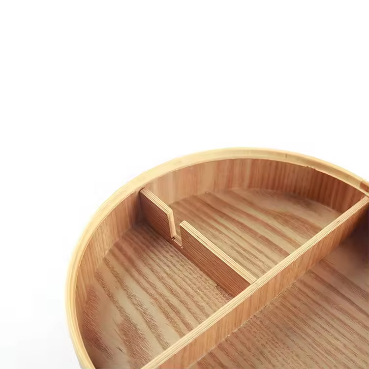 4 Slot Custom Logo Willow Walnut Wooden Bangle Watch Storage Jewelry Box With Mirror
