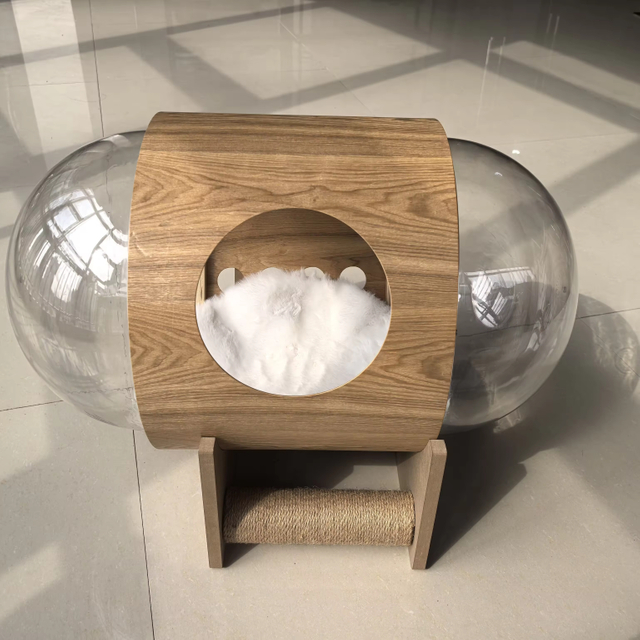 Acrylic Transparent Pet House Space Starry Sky ufo Winter Warm Pet House