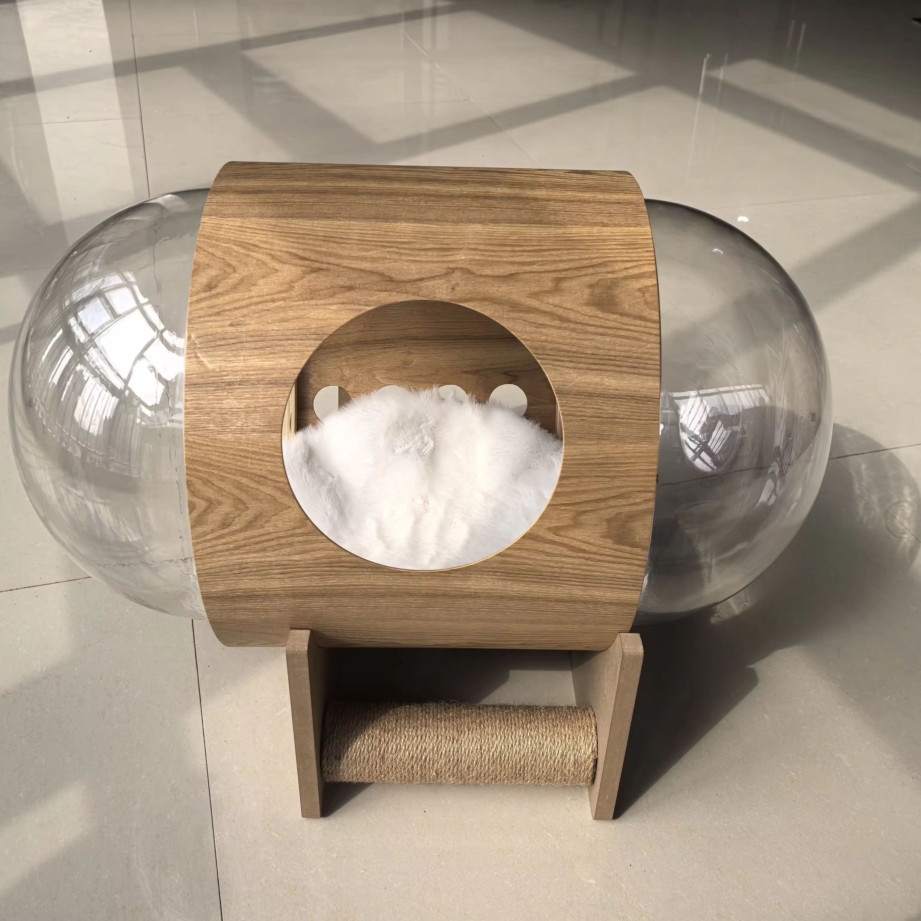 Acrylic Transparent Pet House Space Starry Sky ufo Winter Warm Pet House