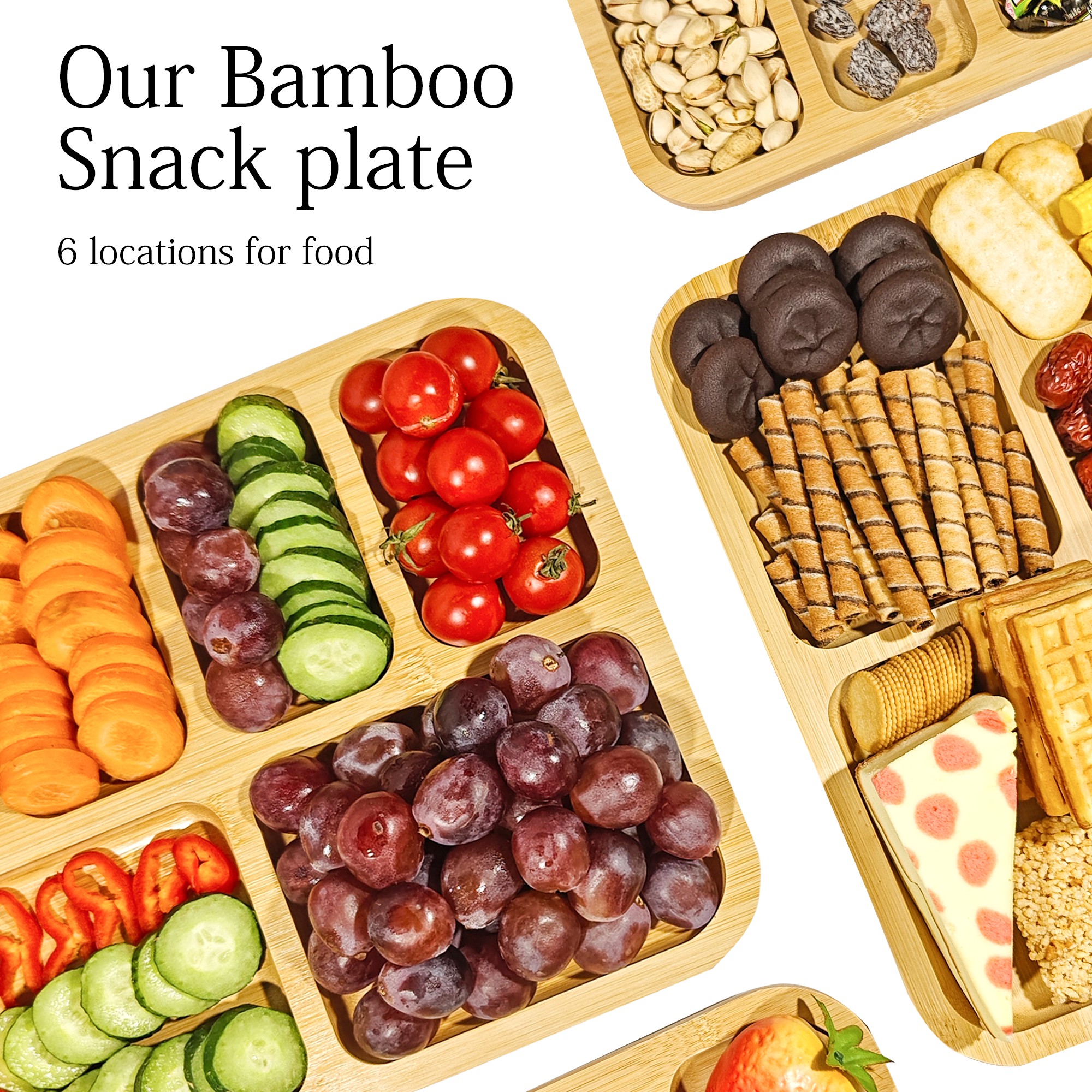Charcuterie Boards with Lid, Portable Cutting Boards for Kitchen, Bamboo Cheese Board for Snack