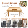 Natural Bamboo Couch Tray with Flexible Silicone Strip