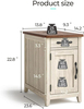 Nightstand with Charging Station Narrow Bedside Table