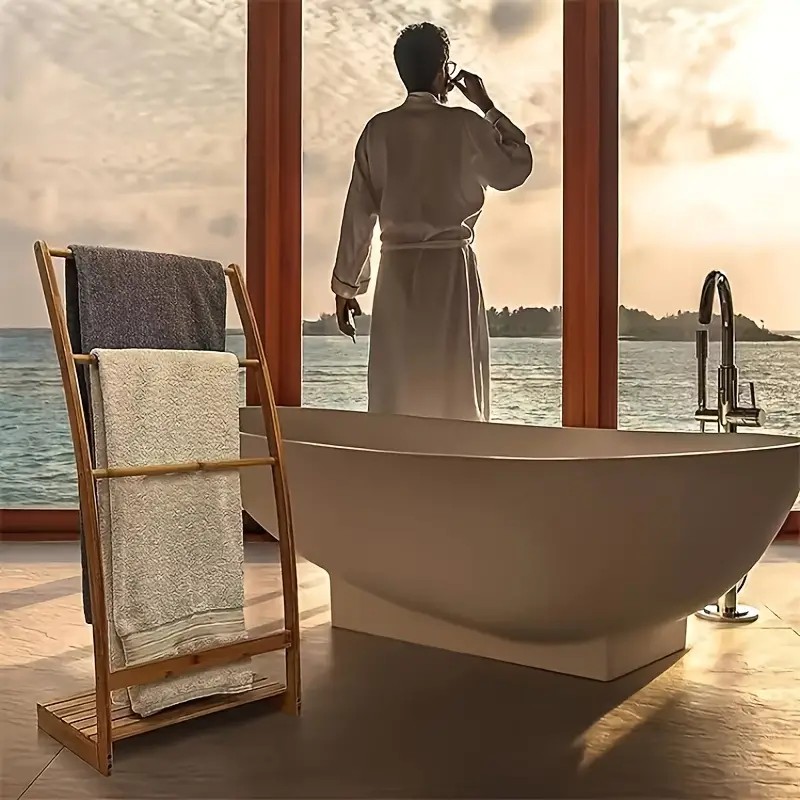 Bamboo Towel Rack Stand