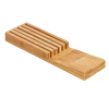 Bamboo Knife in Drawer Block,Storage for 5 Knives, Kitchen, Tabletop Organizer