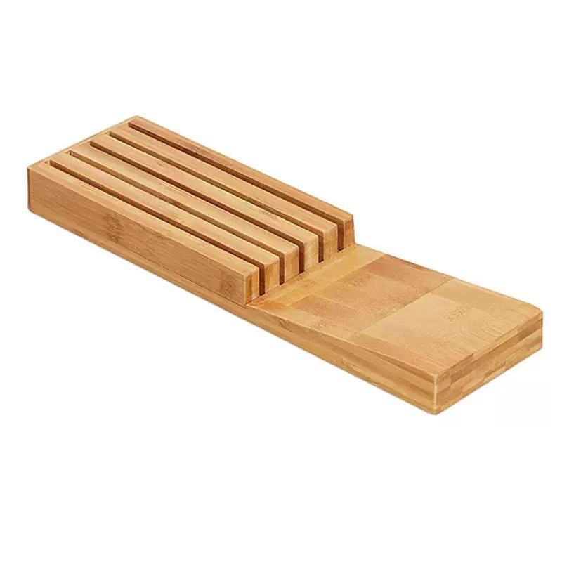 Bamboo Knife in Drawer Block,Storage for 5 Knives, Kitchen, Tabletop Organizer