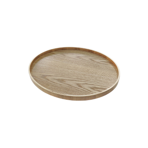 Round Serving Tray High Quality Non-slip Willow Wood Plate Dish Wooden Plate Natural Wood Customized Pattern 