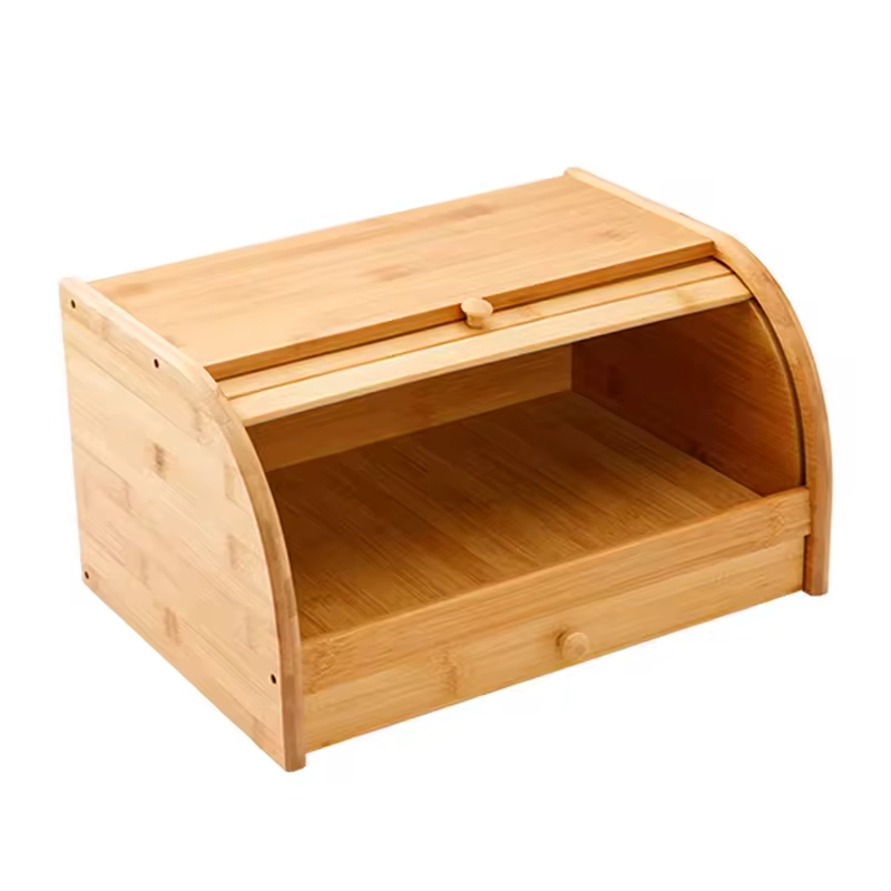 Bamboo Bread Box for Kitchen Food Container