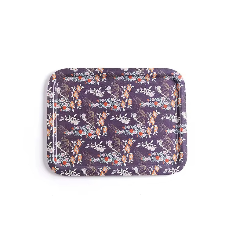 Custom Flower Print Rolling Breakfast Serving Tray
