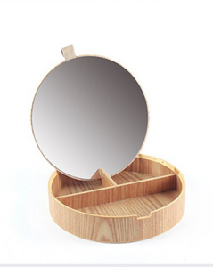 4 Slot Custom Logo Willow Walnut Wooden Bangle Watch Storage Jewelry Box With Mirror