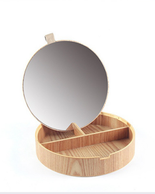 4 Slot Custom Logo Willow Walnut Wooden Bangle Watch Storage Jewelry Box With Mirror