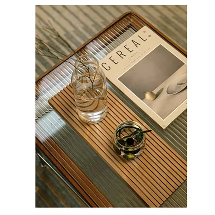 Water Ripple Beech Bread Tea Wooden Serving Tray