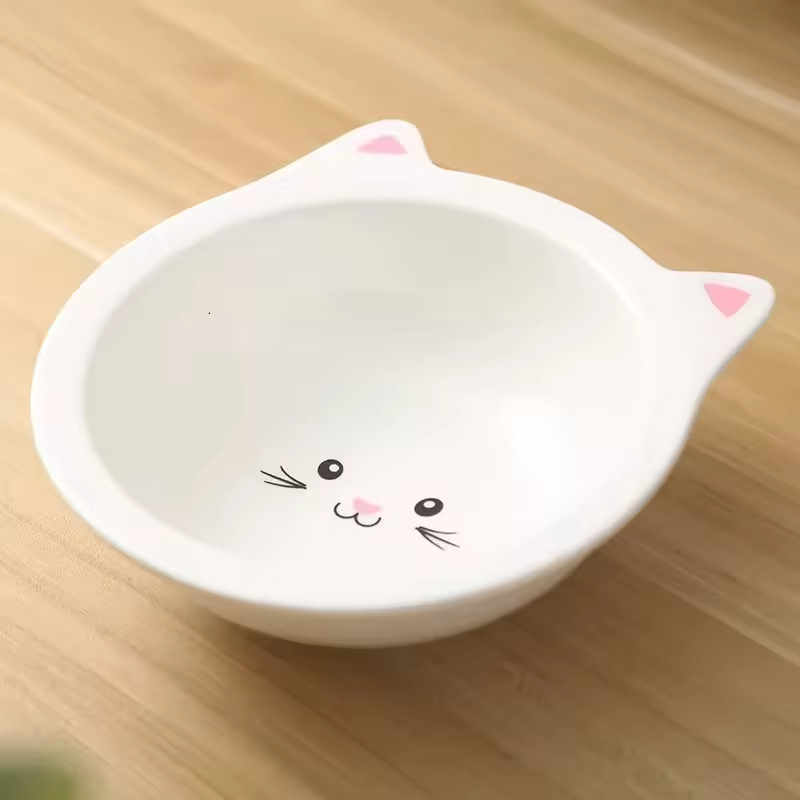 Bamboo Cat Food Bowls Stand Elevated Feeder for Small Dogs and Cats Animal Feeders