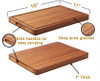 Organic Large Bamboo Cutting Board for Meat Kitchen Cheese Charcuterie Chopping Block Board with Side Handles and Juice Grooves