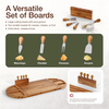 30 Inch Large Acacia Wood Charcuterie Board with 4 Knives Set, Magnetic - 3 Parts Wooden Round Tray for Cheese