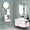 Scandinavian Style Bamboo Mirror with Shelf