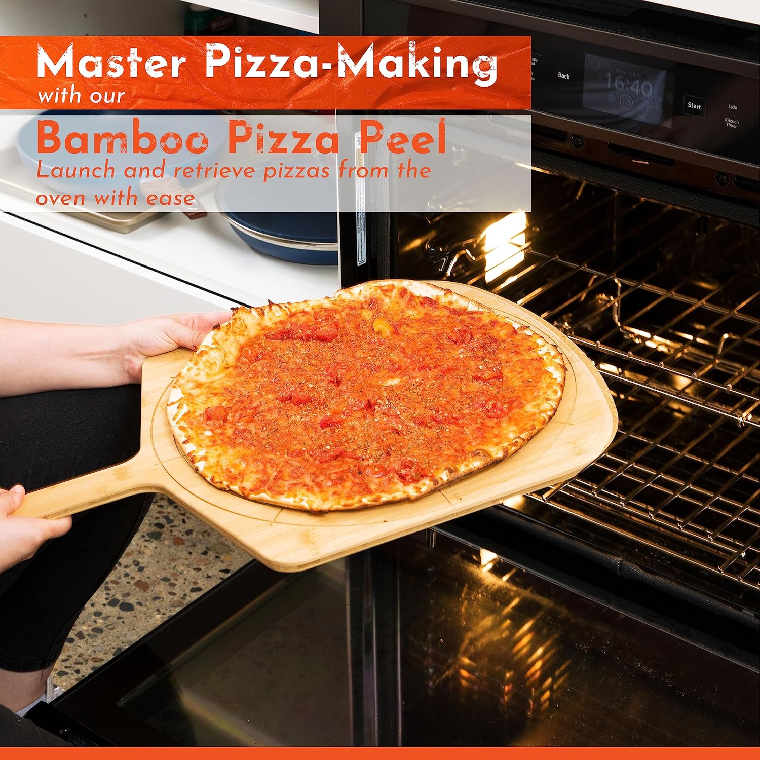 Wooden Pizza Peel 16 Inch Board