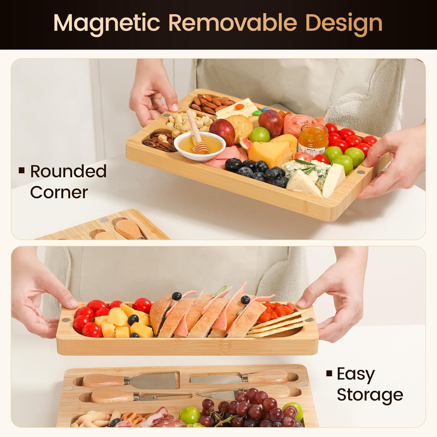 Charcuterie Boards Gift Set Large Cheese Board with Knife Set