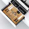 Bamboo Expandable Utensil Organizer with Knife Block