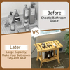 2-Tier Bamboo Shower Bench - Waterproof