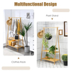 Minimalist Bamboo Garment Rack with Shelving