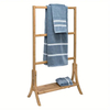 Bamboo 3-layer Vertical Towel Rack with Rack