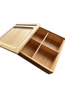 Bamboo Divided Snack Tray 