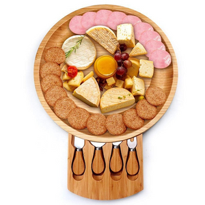 Bamboo Cheese Board and Knife Set Charcuterie