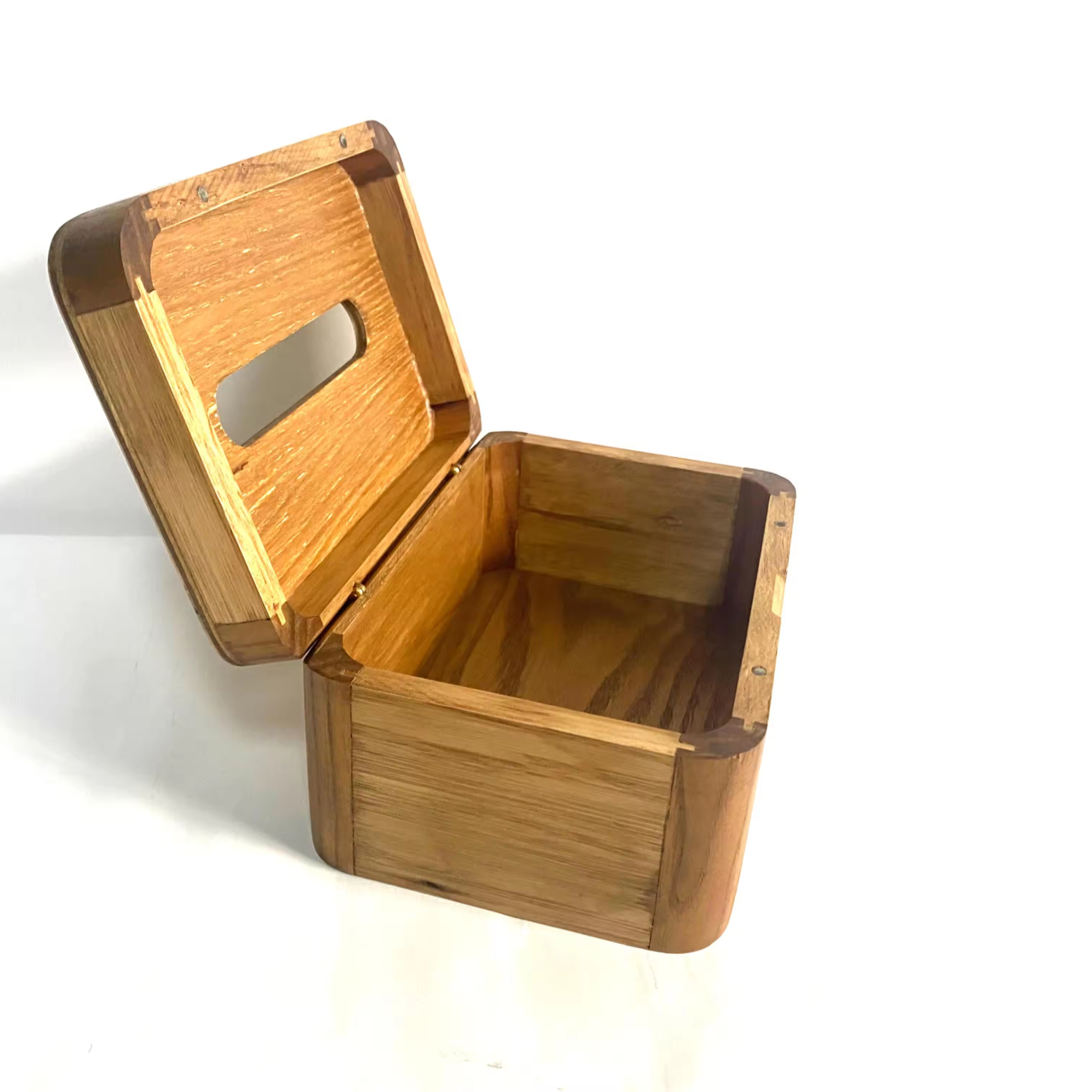Rectangle Car Flip Cover Wooden Tissue Box 