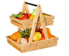 Wood Fruit Basket, Fruit Bowl, 2 Tier Bamboo Fruit Stand for Kitchen Counter Top, Large Capacity Storage Holder
