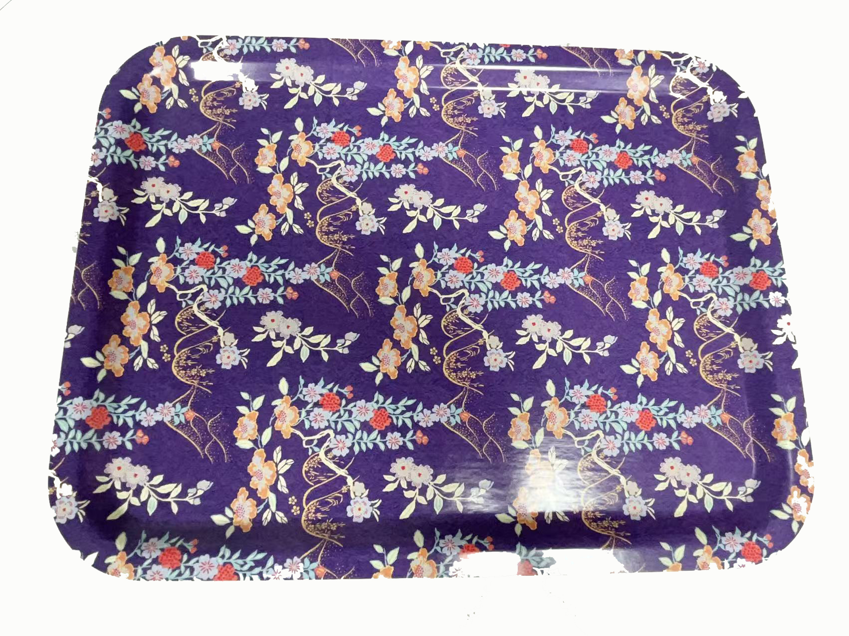 Custom Flower Print Rectangle Breakfast Serving Tray 