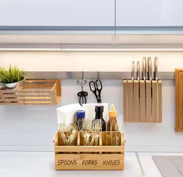 Bamboo Utensil Holder Bamboo Picnic Basket With Handle