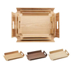 Wholesale Curved Wood Willow Walnut Plywood Tray Wooden Serving Tray With Handle Dinner Plates Bakery Coffee Wooden Tray