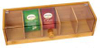 Bamboo divided clamshell tea box Wooden packaging box 5 boxes storage with transparent acrylic plate tea bag storage