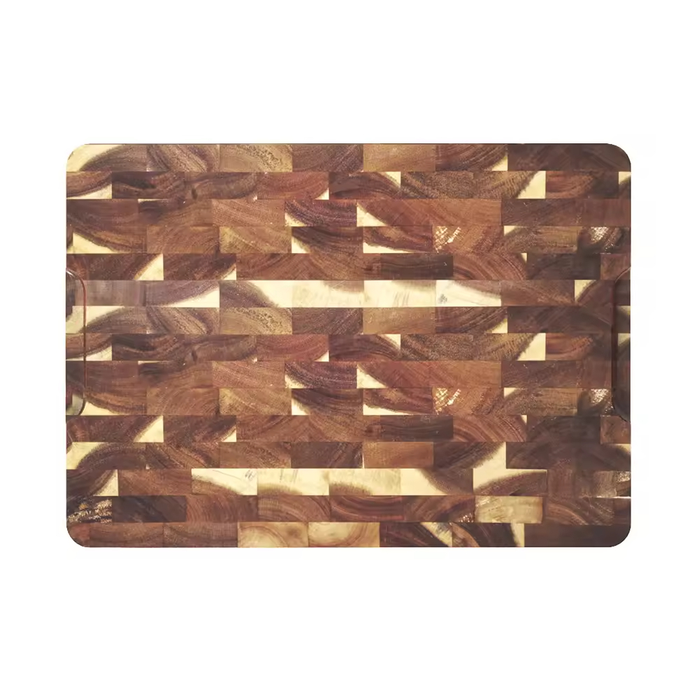 Walnut Wood End Grain Kitchen Cutting Board with Handle Extra Large Wood Chopping Blocks for Food Vegetable Cheese