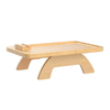 Natural Bamboo Couch Tray with Flexible Silicone Strip