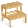 Sturdy Two-step Bamboo Stool 