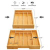Expandable Bamboo Kitchen Drawer Organizer for Cutlery and Utensils