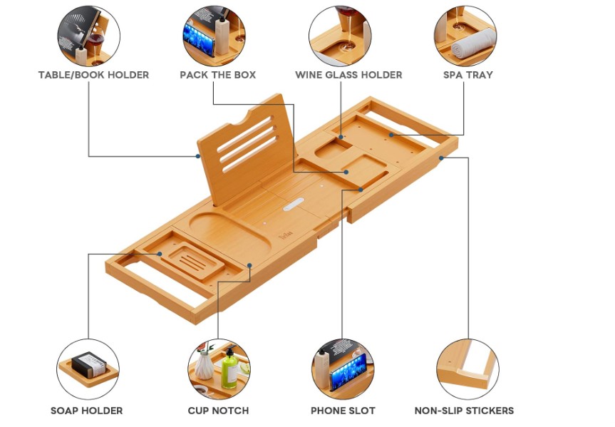  Premium Bathtub Tray Caddy
