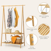 Minimalist Bamboo Garment Rack with Shelving