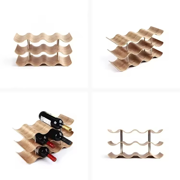 Fancy 3 Layers 12 Bottles Waving Willow Countertop Wine Rack